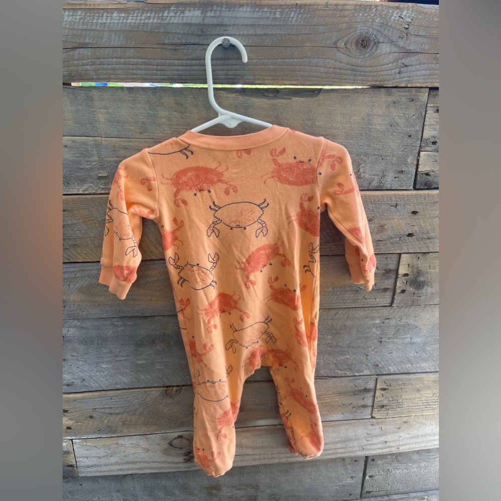 Crab zipper footies. Boy/girl 9m
